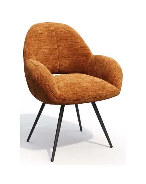 2 Petits fauteuils rotatifs Magda Velours terracotta - 63x64.5x84.5 cm