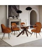 2 Petits fauteuils rotatifs Magda Velours terracotta - 63x64.5x84.5 cm