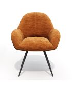 2 Petits fauteuils rotatifs Magda Velours terracotta - 63x64.5x84.5 cm