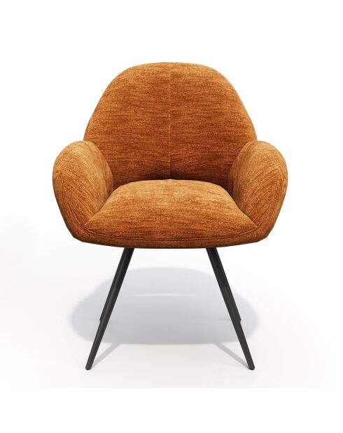2 Petits fauteuils rotatifs Magda Velours terracotta - 63x64.5x84.5 cm
