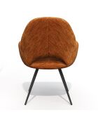 2 Petits fauteuils rotatifs Magda Velours terracotta - 63x64.5x84.5 cm