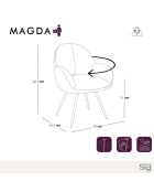 2 Petits fauteuils rotatifs Magda Velours terracotta - 63x64.5x84.5 cm