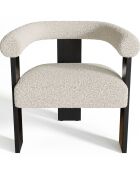 Fauteuil de salle à manger Kloe bouclette crème - 69.5x61.5x70.5 cm