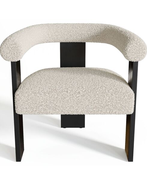 Fauteuil de salle à manger Kloe bouclette crème - 69.5x61.5x70.5 cm