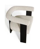 Fauteuil de salle à manger Kloe bouclette crème - 69.5x61.5x70.5 cm