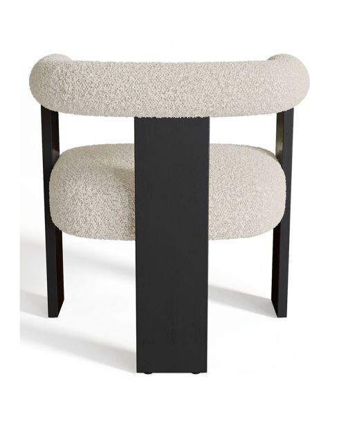 Fauteuil de salle à manger Kloe bouclette crème - 69.5x61.5x70.5 cm