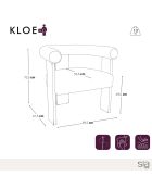 Fauteuil de salle à manger Kloe bouclette crème - 69.5x61.5x70.5 cm