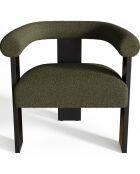 Fauteuil de salle à manger Kloe bouclette vert kaki - 69.5x61.5x70.5 cm