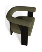 Fauteuil de salle à manger Kloe bouclette vert kaki - 69.5x61.5x70.5 cm
