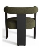 Fauteuil de salle à manger Kloe bouclette vert kaki - 69.5x61.5x70.5 cm