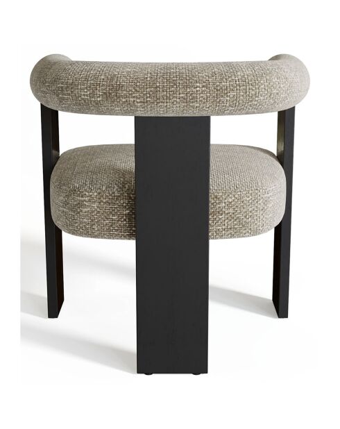 Fauteuil de salle à manger Kloe Velours chenillé beige taupe - 69.5x61.5x70.5 cm