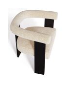 Fauteuil de salle à manger Kloe Velours chenillé crème - 69.5x61.5x70.5 cm