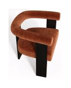 Fauteuil de salle à manger Kloe Velours chenillé terracotta - 69.5x61.5x70.5 cm