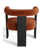 Fauteuil de salle à manger Kloe Velours chenillé terracotta - 69.5x61.5x70.5 cm