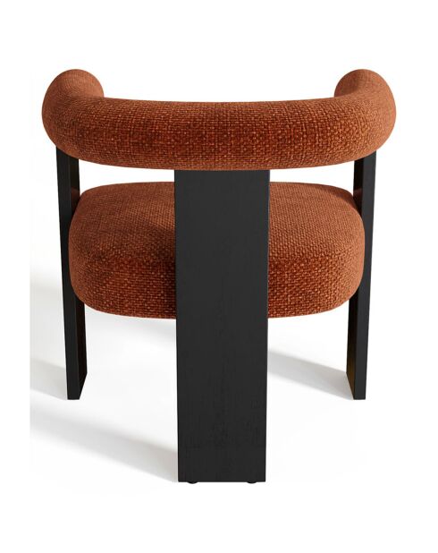 Fauteuil de salle à manger Kloe Velours chenillé terracotta - 69.5x61.5x70.5 cm