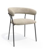 2 Chaises Lily Velours tramé beiges - 58x53.5x76 cm