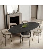 2 Chaises Lily Velours tramé beiges - 58x53.5x76 cm