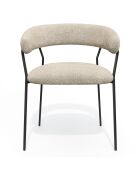 2 Chaises Lily Velours tramé beiges - 58x53.5x76 cm