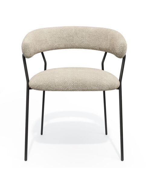 2 Chaises Lily Velours tramé beiges - 58x53.5x76 cm