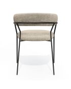 2 Chaises Lily Velours tramé beiges - 58x53.5x76 cm