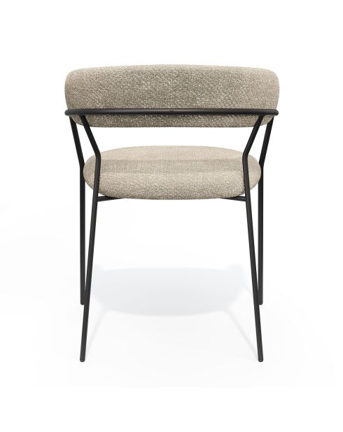 2 Chaises Lily Velours tramé beiges - 58x53.5x76 cm