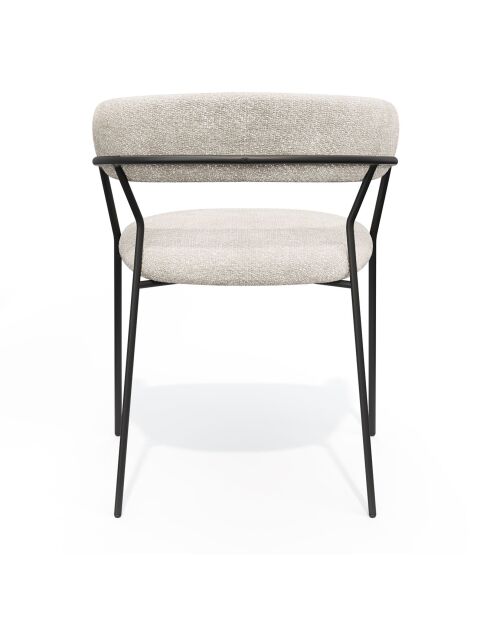 2 Chaises Lily Velours tramé crème - 58x53.5x76 cm