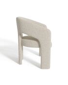 Fauteuil de salle à manger Loren bouclette crème - 61x56x78 cm