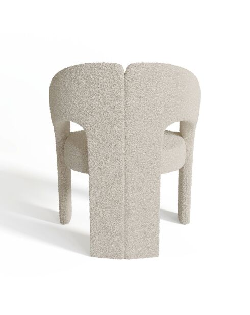 Fauteuil de salle à manger Loren bouclette crème - 61x56x78 cm
