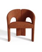 Fauteuil de salle à manger Loren Velours chenillé terracotta - 61x56x78 cm