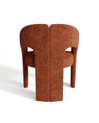 Fauteuil de salle à manger Loren Velours chenillé terracotta - 61x56x78 cm