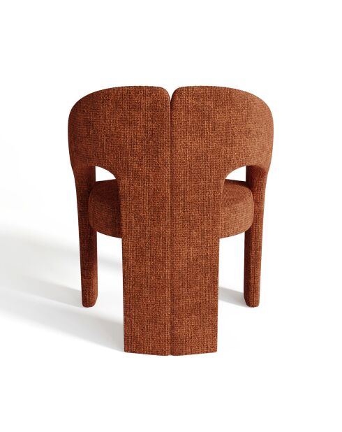 Fauteuil de salle à manger Loren Velours chenillé terracotta - 61x56x78 cm