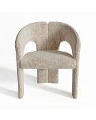 Fauteuil de salle à manger Loren Velours chenillé taupe - 61x56x78 cm