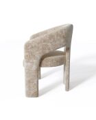 Fauteuil de salle à manger Loren Velours chenillé taupe - 61x56x78 cm