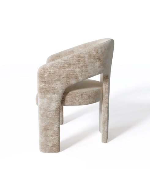 Fauteuil de salle à manger Loren Velours chenillé taupe - 61x56x78 cm