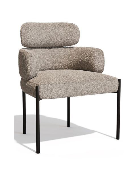 2 Chaises Lara Bouclette taupe - 60x57x79 cm