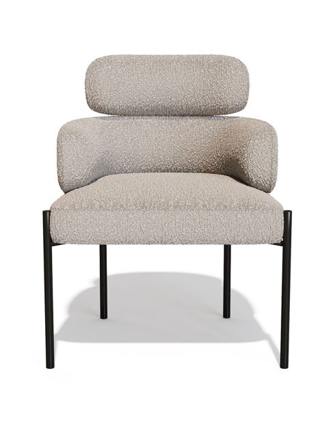 2 Chaises Lara Bouclette taupe - 60x57x79 cm