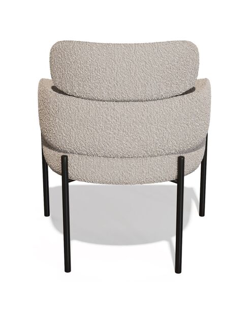 2 Chaises Lara Bouclette taupe - 60x57x79 cm