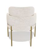 2 Stühle Lara aus beigefarbenem strukturiertem Samt - 60x57x79 cm