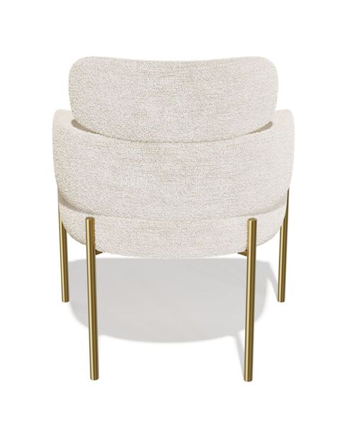 2 Stühle Lara aus beigefarbenem strukturiertem Samt - 60x57x79 cm