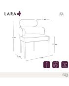 2 Stühle Lara aus beigefarbenem strukturiertem Samt - 60x57x79 cm