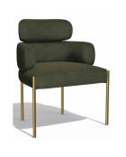 2 Chaises Lara Velours texturé kaki - 60x57x79 cm
