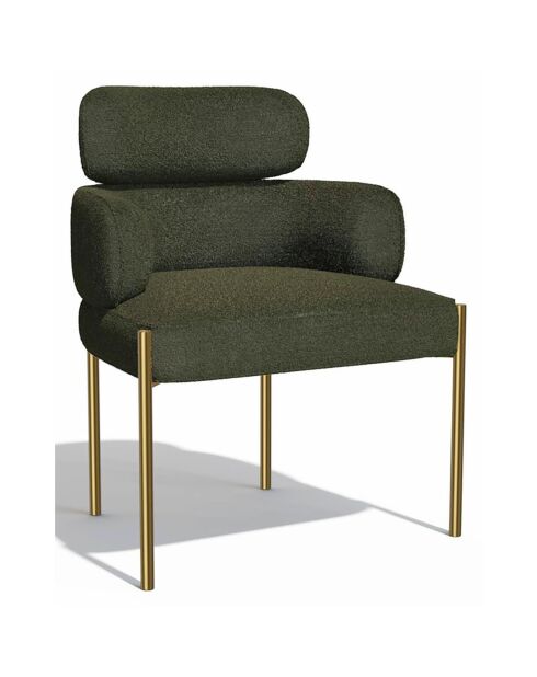 2 Chaises Lara Velours texturé kaki - 60x57x79 cm