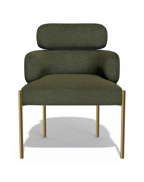 2 Chaises Lara Velours texturé kaki - 60x57x79 cm