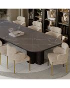 2 Stühle Lara aus strukturiertem Samt in Taupe - 60x57x79 cm