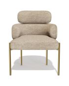 2 Stühle Lara aus strukturiertem Samt in Taupe - 60x57x79 cm