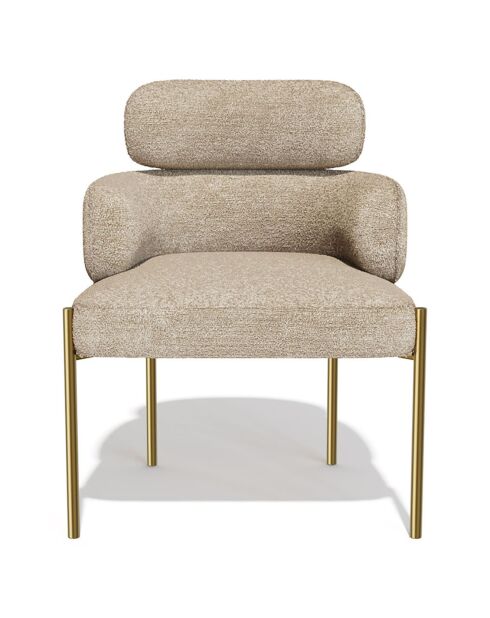 2 stoelen Lara taupe getextureerd fluweel - 60x57x79 cm