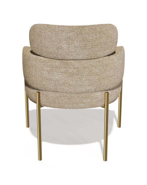 2 stoelen Lara taupe getextureerd fluweel - 60x57x79 cm