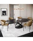 2 Chaises Luca Velours beiges - 56x60x79 cm