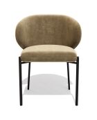 2 Chaises Luca Velours beiges - 56x60x79 cm