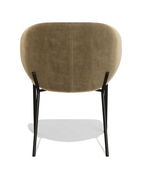 2 Chaises Luca Velours beiges - 56x60x79 cm